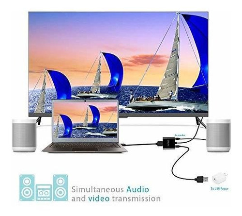Zasluke Adaptador Convertidor Hdmi Vga Dama Conector