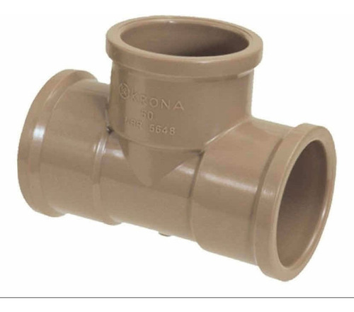 Tee De Água Marrom Krona 50mm Soldável Pvc Kr0458