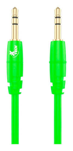 Imagen 1 de 10 de Cable Auxiliar Audio 3,5mm Xtech On The Go Xtg-232 Verde Css