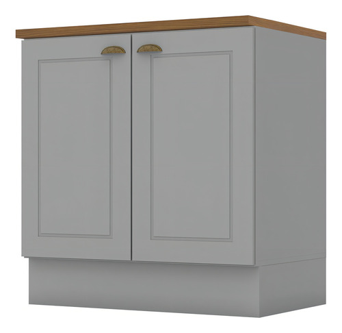 Balcão com Tampo Para Cooktop 2P 80cm Americana Cinza Nature Henn