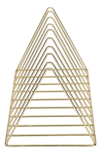 Estantería Dorada Para Sala De Estudio Con Forma Geométrica