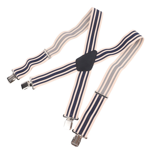 Tirantes Para Hombre Con 4 Clips, Elegantes Rayas, Anchas Y