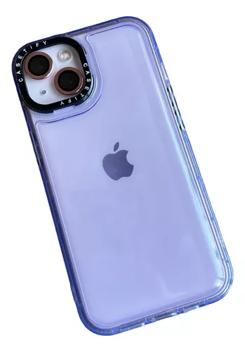 Funda iPhone 12/12 Pro transparente logo lila