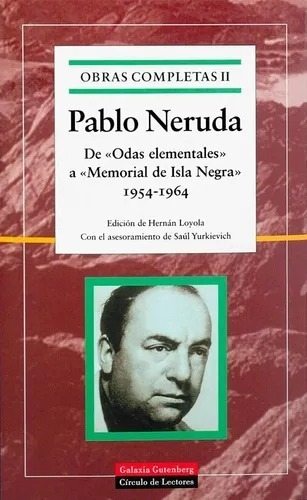   Odas  Elementales A Memorial De  I.negra 1954-1964 Neruda