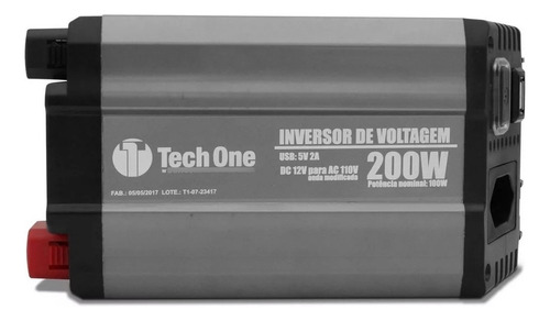 Inversor 200w 12v Para 110v Conversor Tomada Usb Tech One Vo