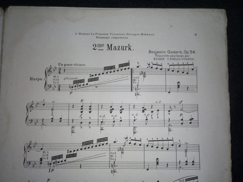 Imagen 2 de 3 de Partitura Deuxieme Mazurk Piano Benjamin Godard