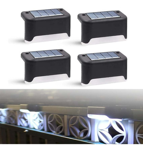 X4 Luces Solares Impermeables De Escalón Jardín Decorativas