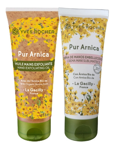 Set Crema Para Manos Y Aceite Exfoliante Arnica Yves Rocher