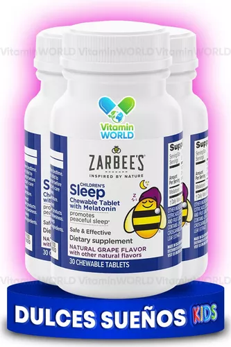  Zarbee's Tableta masticable de melatonina de 1 mg para