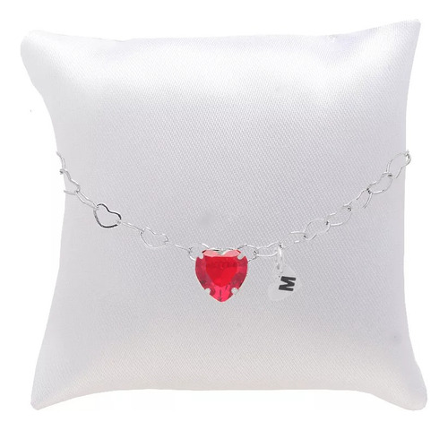 12 Pulseira Madrinha Folheada + Almofadinha + Inicial Comprimento 17 Cm Diâmetro 17 Cm