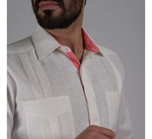 Guayabera Fina De Lino Para Hombre Modelo Ob