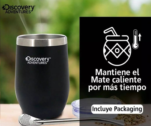 Imagen 4 de 11 de Mate Acero Inoxidable Vaso Térmico Discovery Tapa+ Bombilla Color Azul