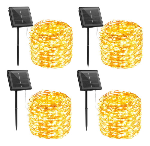 Luces Solares Exteriores 4 Paquetes 100 Leds 33 Pies