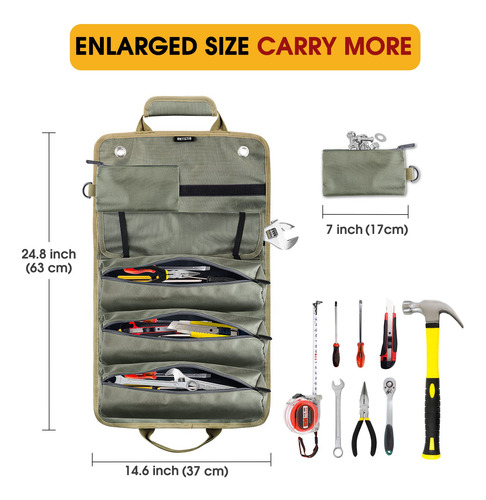Bolsa Enrollable De Herramientas Resistente 6 En 1 Para Homb
