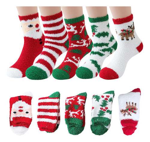 5 Pares De Calcetines Termicos,calidez Invernal Y Gruesa