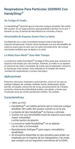 Imagen 3 de 3 de Respirador Moldex Mod. 2600 N95 Caja C/15 Pzs.