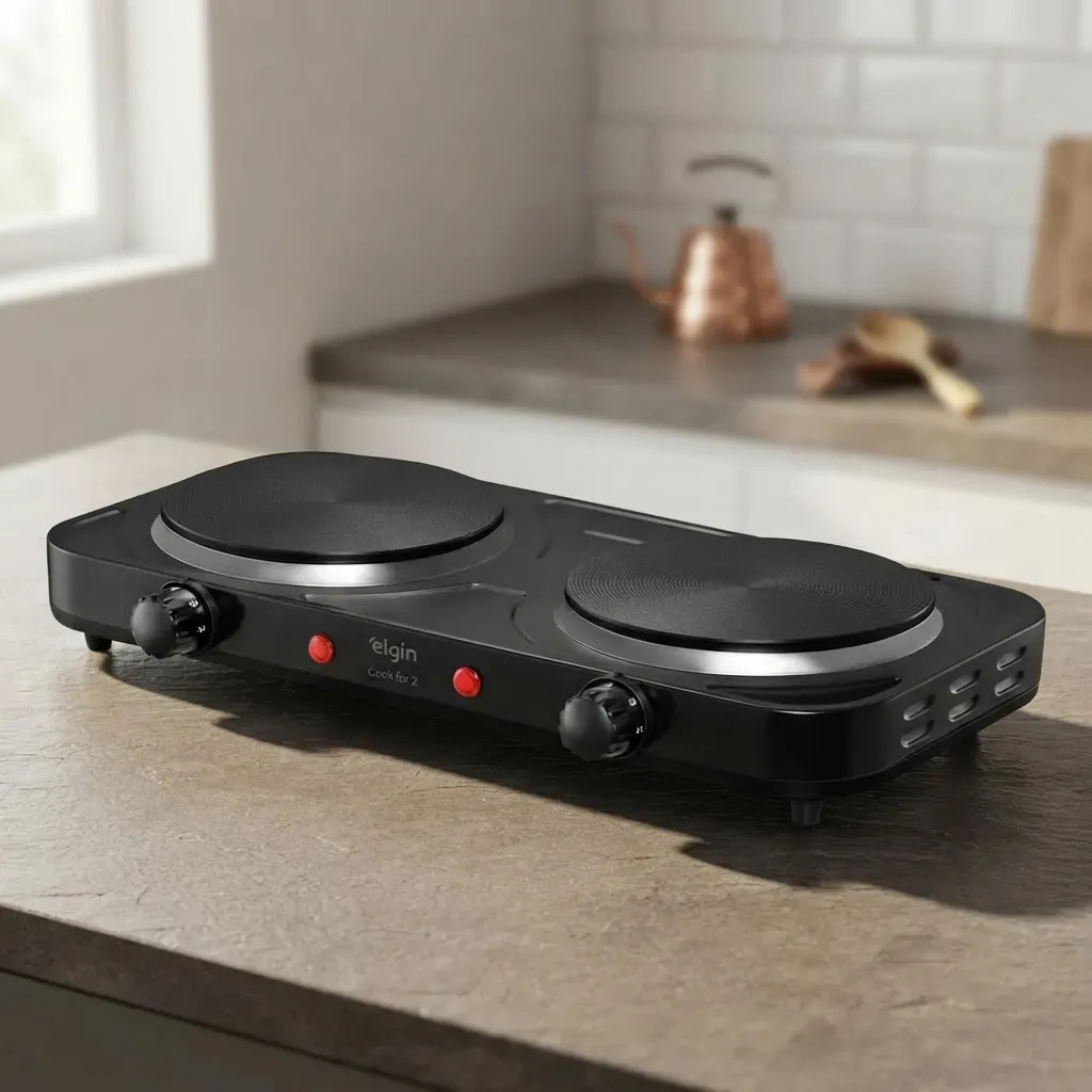 Fogão Cooktop Elétrico Elgin 2 Bocas Preto