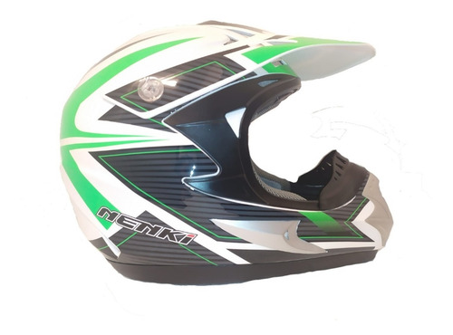Imagen 3 de 6 de Casco Nenki Nk-301 Cross Blanco Con Colores