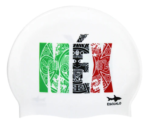 Gorra Natacion Escualo Adulto Modelo Mex Azteca Blanca Color Blanco Diseño de la tela Estampado Talla unitalla