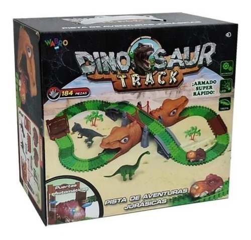Imagen 3 de 5 de Dino Track Pista Dinosaurios 184 Pzas Aventuras Jurasicas Ed
