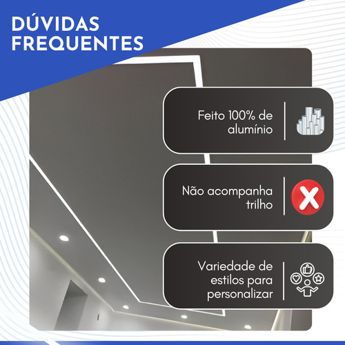 Perfil De Led Embutir No Frame Duplo C/ Iluminação Indireta