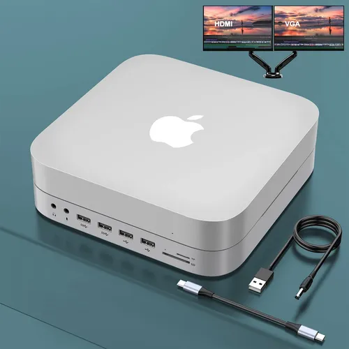 Satechi Mac Mini Hub Y Soporte Con Carcasa Ssd Para Nvme/sat