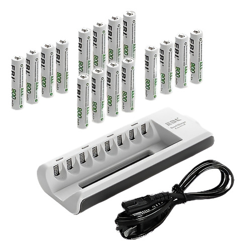 16 X Aaa 800mah Ni-mh Baterías Recargables + Cargador De Pil