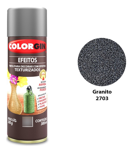 Tinta Spray Colorgin Efeitos Texturizados 300ml Cor Granito