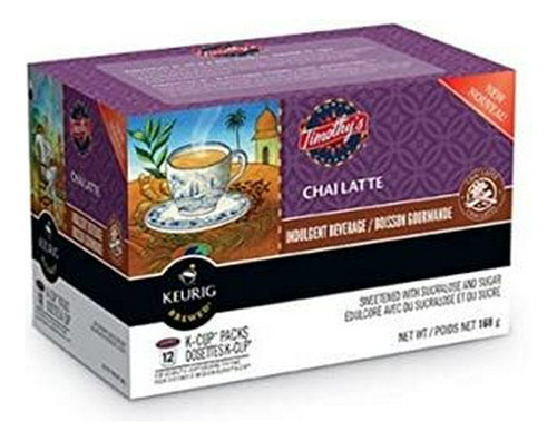 Cápsulas De Chai Latte Keurig Timothy's, 12 Unidades, 168g (