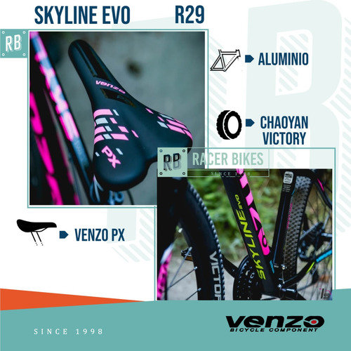 Imagen 2 de 9 de Bicicleta Mtb Venzo Skyline Evo Rodado 29 21v Disco