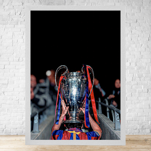 Cuadro Trofeo Campeón 30x40 Cm Con Vidrio, Colgable C328 Blanco Clasico