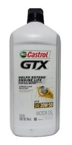 Aceite Castrol Gtx 20w50 Mineral Americano