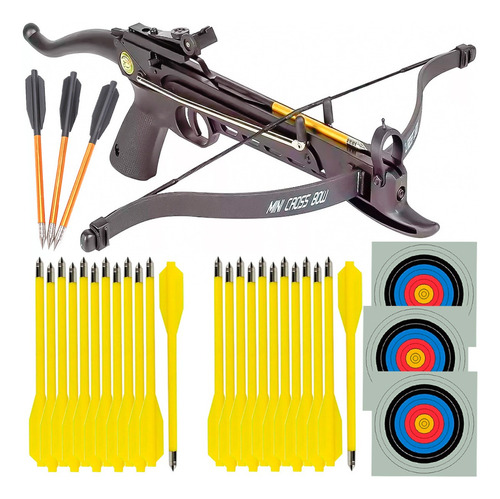 Balestra Besta Cobra 80 Lbs + 24 Setas S65-y + 3 Setas Al