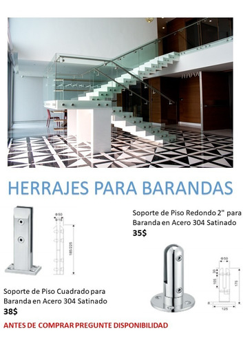Imagen 1 de 9 de Barandas Vidrio Acero