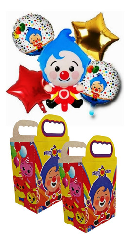 Plim Plim Paquete 10 Cajas Dulceras Y 1 Set Globos Artículo
