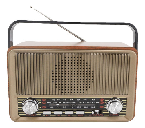 Radio De Caja De Madera De 3 Bandas Fm/am/sw Bluetooth