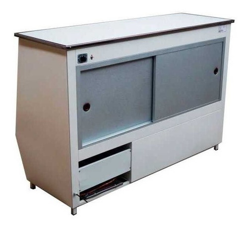 Vitrina Mesón Refrigerado Panoramico 1,2 Mt Int Acero Inox