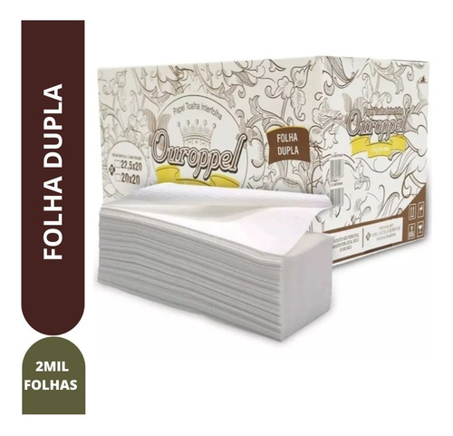 Caixa Papel Toalha Interfolha Folha Dupla 2000 Folhas
