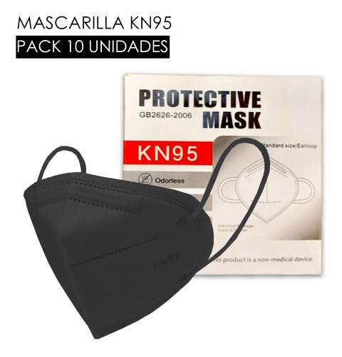 Mascarilla Kn95 / Adultos / Pack 10 Unidades / Negra