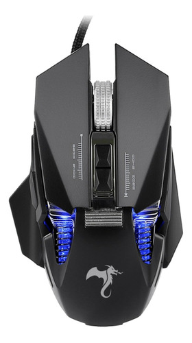 Mouse Gamer Poseidon - Peso Regulable - Pc Notebook Color Negro