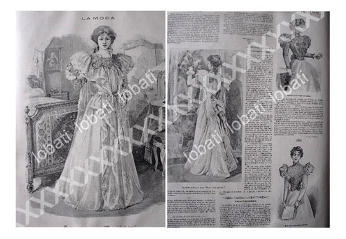 Grabado Antiguo 1897 Modas, Traje Para Hora Del Te. 97