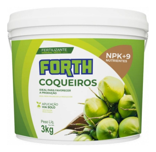 Fertilizante Adubo Completo Forth Para Coqueiros 3kg Coco