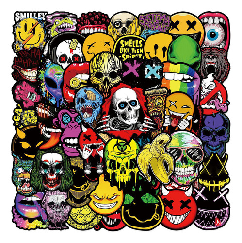 50pc Halloween Graffiti Para Pegatinas Casco Pegatinas