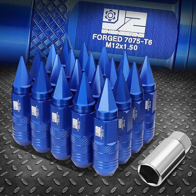 J2 Open/close End Aluminum Blue 20 Lug Nuts Set+key M12 Spd1