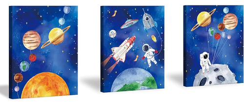 Chditb Framed Outer Space Art Prints Cartoon Watercolor Plan