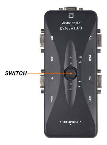 Switch Kvm Conectores Usb / Vga De 4 Puertos