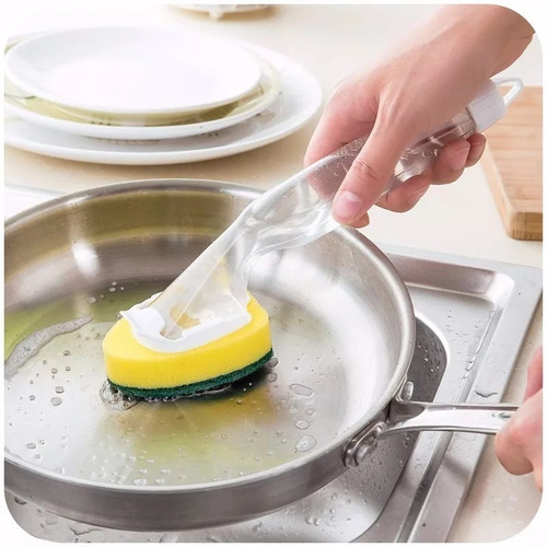 Esponja De Cocina C/mango Dispenser Detergente Oferta Nuevo