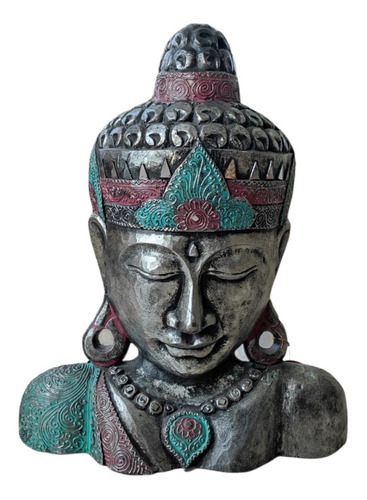 Imagen 1 de 2 de Buda Talla Relieve Indonesia Artesanía 50cm  
