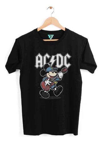 Polera Ac Dc Mickey Acdc Mouse Rock Niño Niña Hombre Mujer