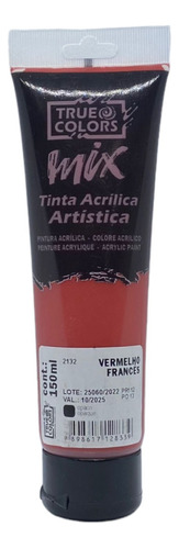 Tinta Acrílica Artistica Mix True Colors 150ml 2132 Vermelho